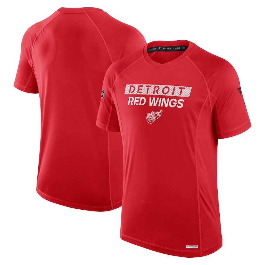 Men's Detroit Red Wings Fanatics Red Authentic Pro Rink Tech T-Shirt - ujerseystore
