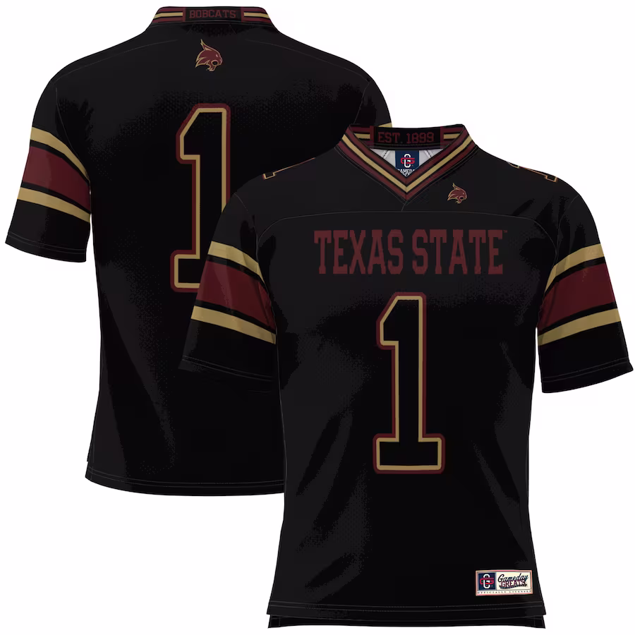 #1 Texas State Bobcats GameDay Greats Youth Football Jersey - Black - ujerseystore