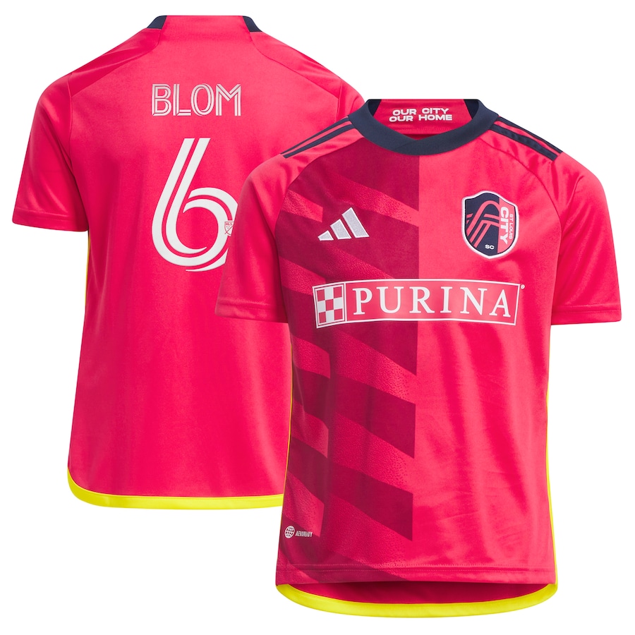 Youth St. Louis City SC Njabulo Blom adidas Red 2023 CITY Kit Replica Jersey - ujerseystore