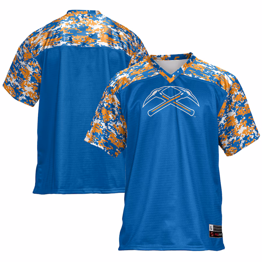 Men's GameDay Greats Blue Wisconsin-Platteville Pioneers Football Jersey - ujerseystore