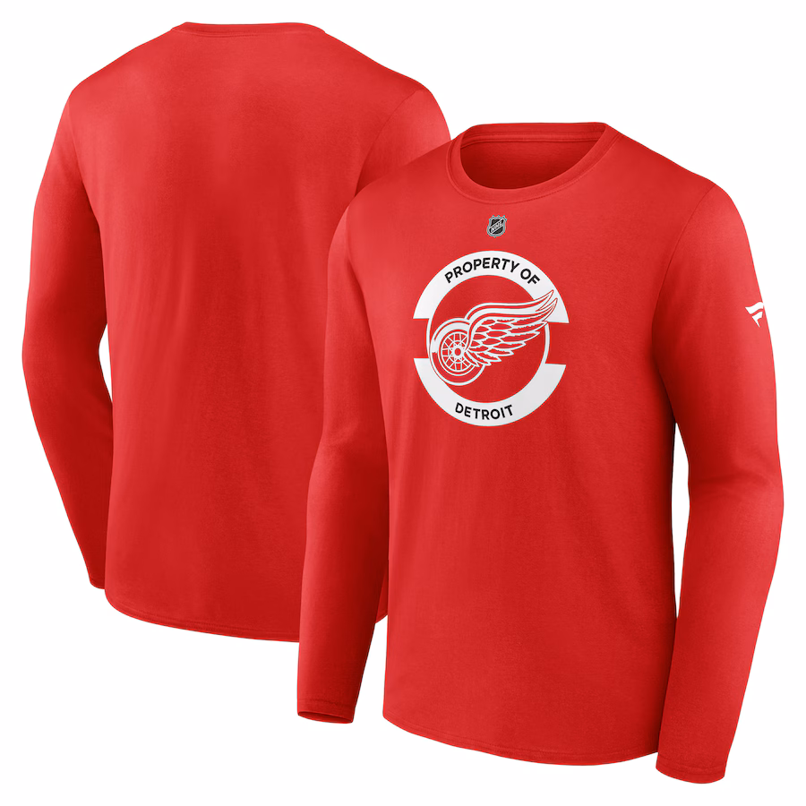 Men's Detroit Red Wings Fanatics Red Authentic Pro Core Secondary Long Sleeve T-Shirt - ujerseystore
