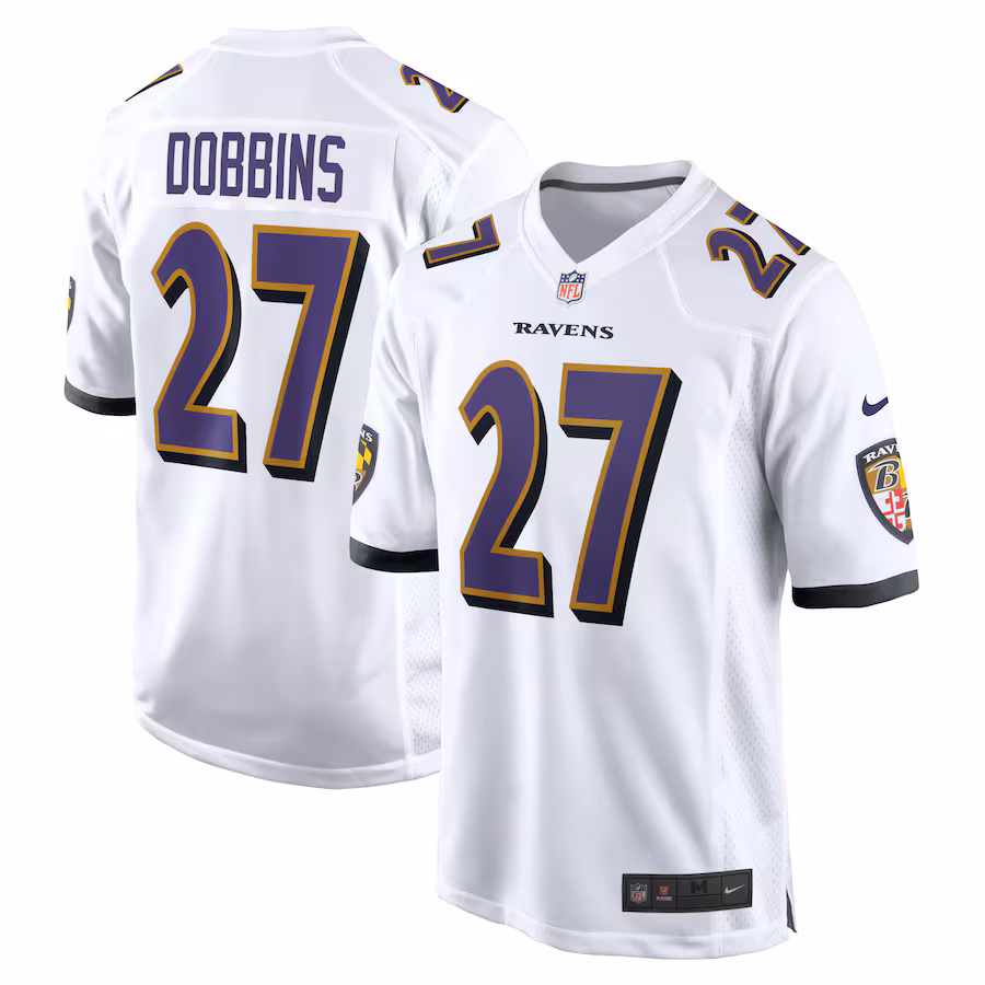 Men's Baltimore Ravens J.K. Dobbins Nike White Game Jersey - ujerseystore