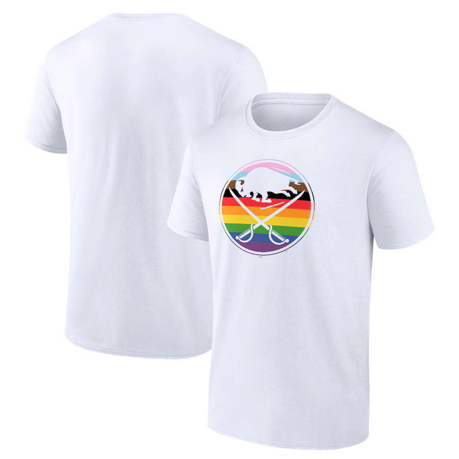 Men's Buffalo Sabres White Team Pride Logo T-Shirt - ujerseystore