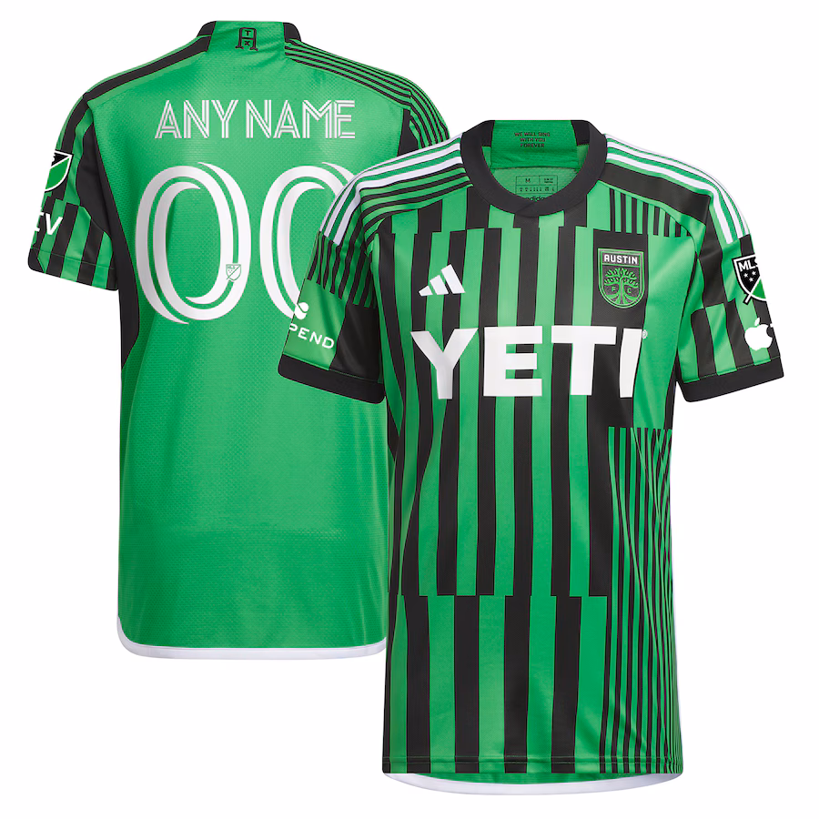 Men's Austin FC adidas Green 2023 Las Voces Kit Authentic Custom Jersey - ujerseystore