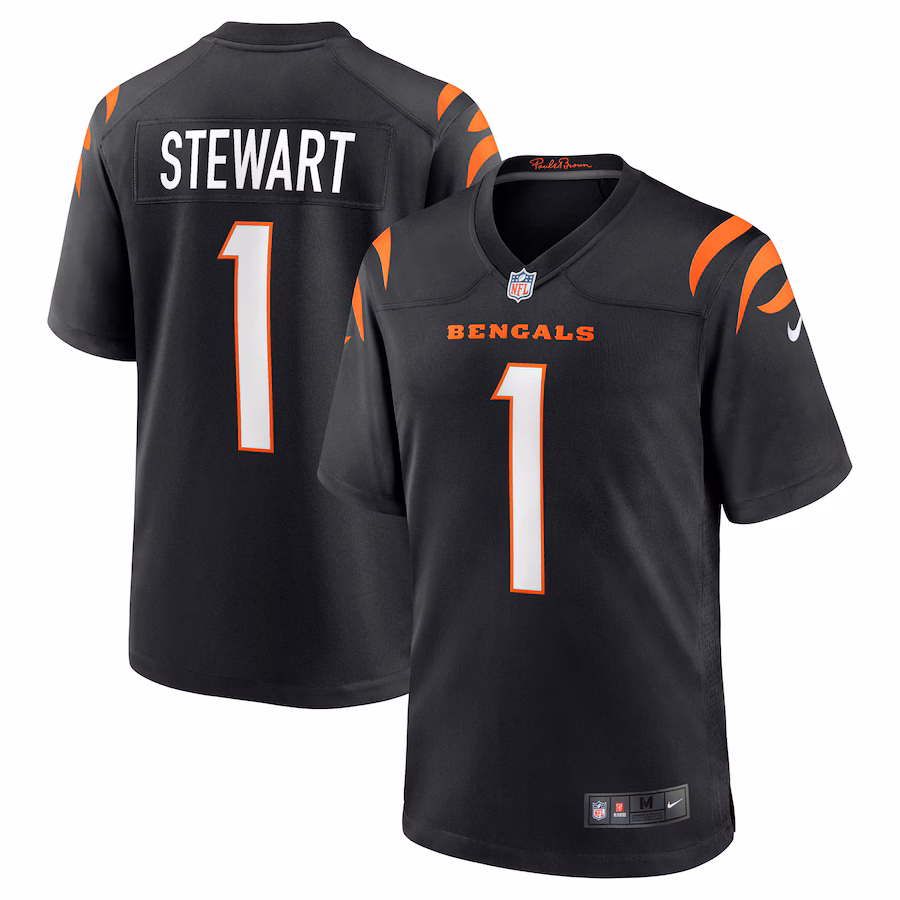 Men's Cincinnati Bengals Shemar Stewart Nike Black 2025 NFL Draft First Round Pick Game Jersey - ujerseystore