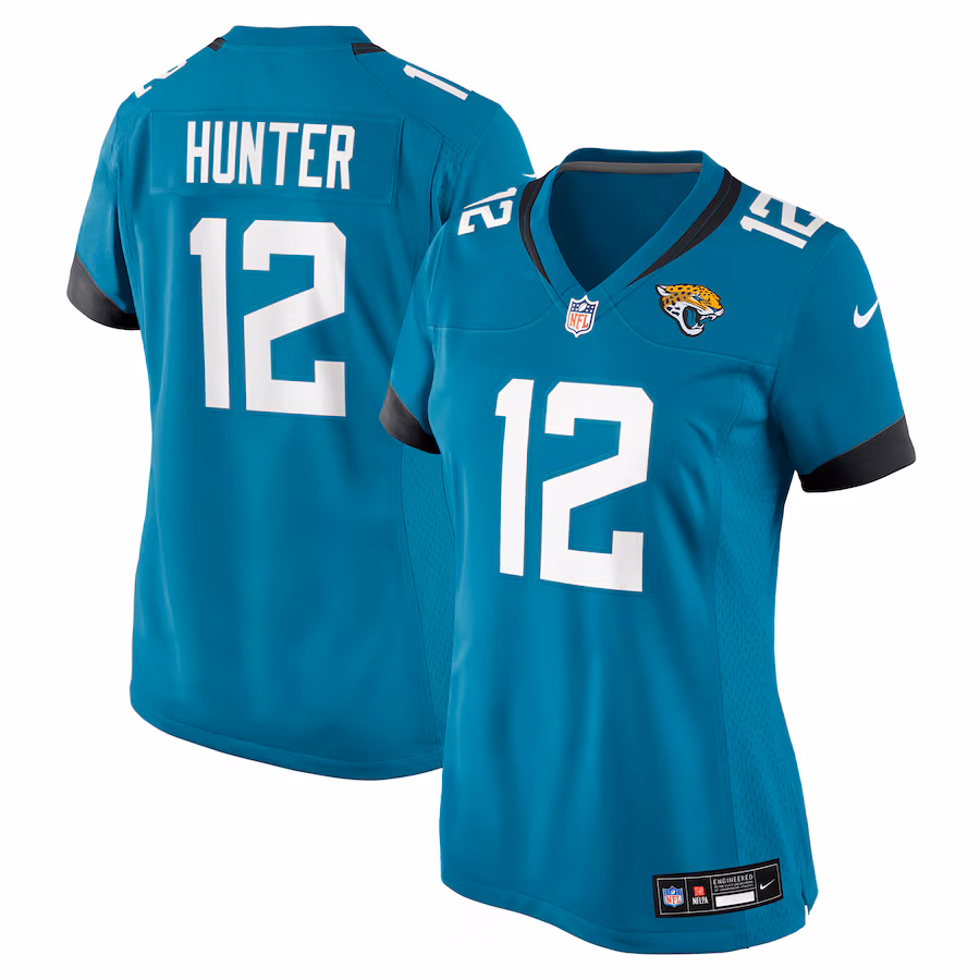 Women's Jacksonville Jaguars Travis Hunter Nike Teal 2025 NFL Draft First Round Pick Team Game Player Jersey - ujerseystore