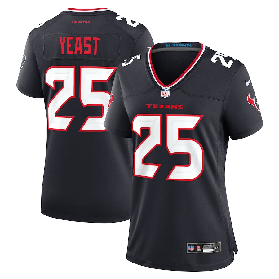 Women's Houston Texans Russ Yeast Nike Navy Team Game Jersey - ujerseystore