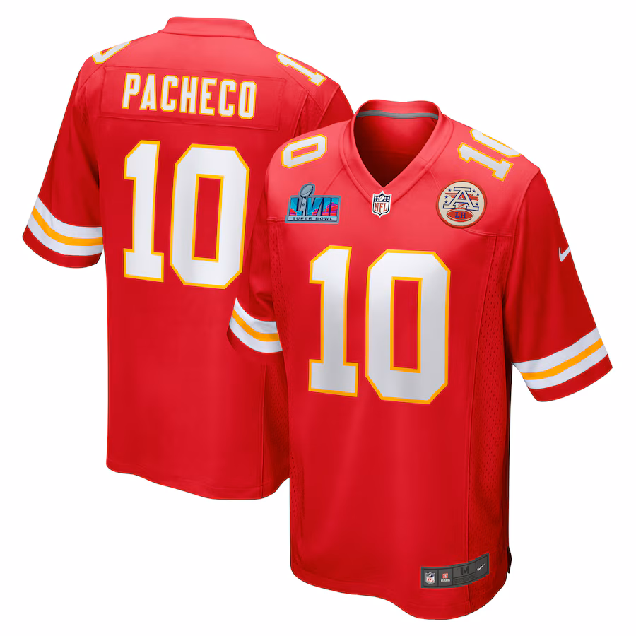 Men's Kansas City Chiefs Isiah Pacheco Nike Red Super Bowl LVII Patch Game Jersey - ujerseystore