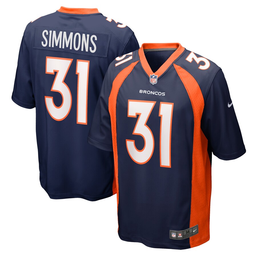 Men's Denver Broncos Justin Simmons Nike Navy Game Jersey - ujerseystore