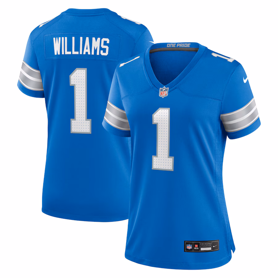 Women's Detroit Lions Jameson Williams Nike Blue Game Player Jersey - ujerseystore