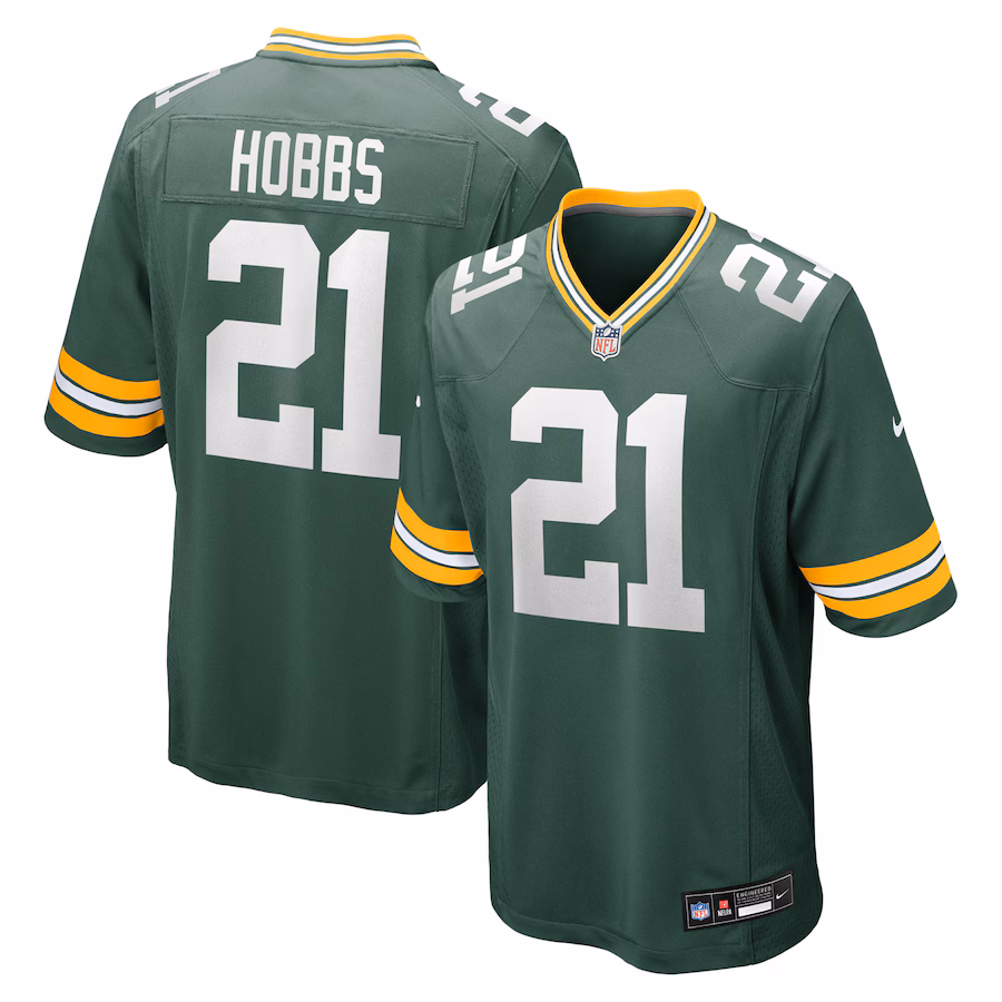 Men's Green Bay Packers Nate Hobbs Nike Green Team Game Jersey - ujerseystore