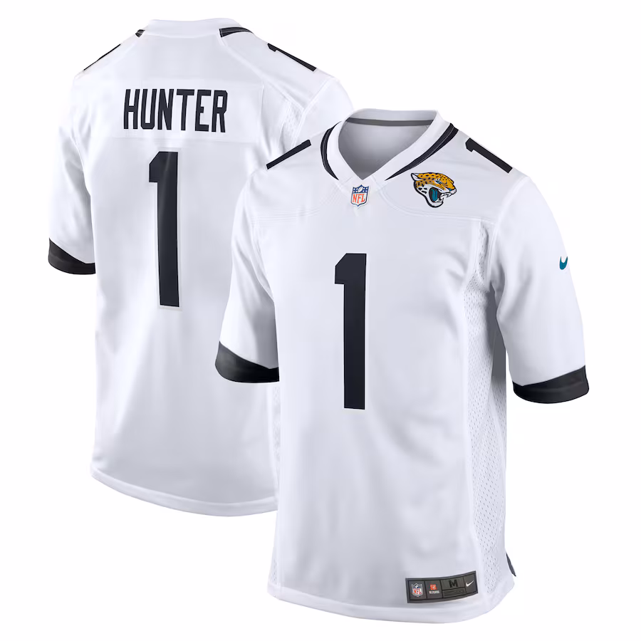 Men's Jacksonville Jaguars Travis Hunter Nike White 2025 NFL Draft First Round Pick Game Player Jersey - ujerseystore