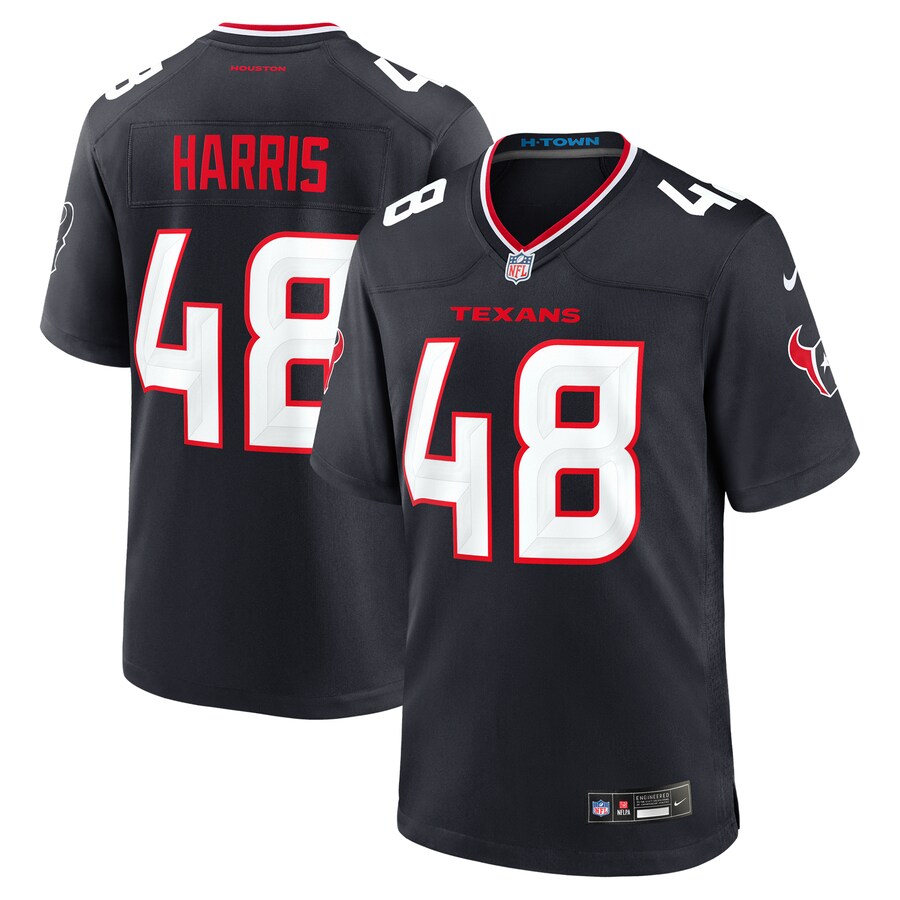 Men's Houston Texans Christian Harris Nike Navy Team Game Jersey - ujerseystore