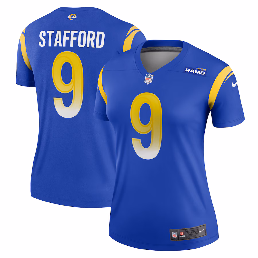 Women's Los Angeles Rams Matthew Stafford Nike Royal Legend Player Performance Top - ujerseystore