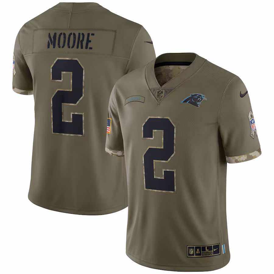 Men's Carolina Panthers D.J. Moore Nike Olive Salute To Service Limited Jersey - ujerseystore