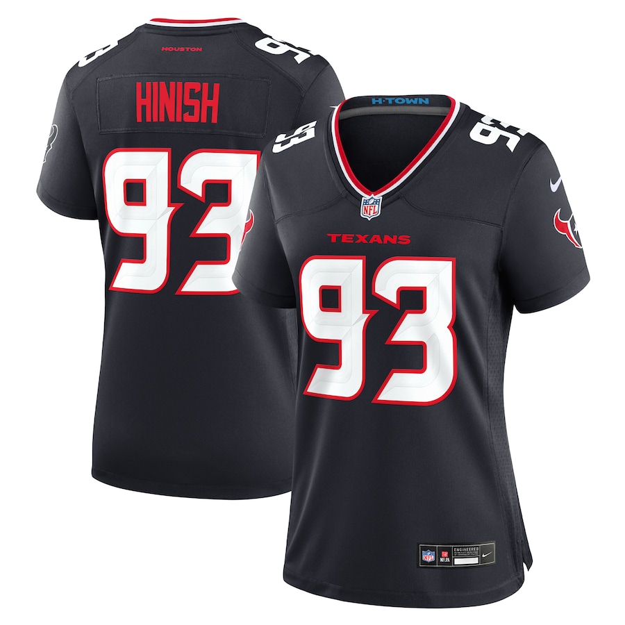 Women's Houston Texans Kurt Hinish Nike Navy Team Game Jersey - ujerseystore
