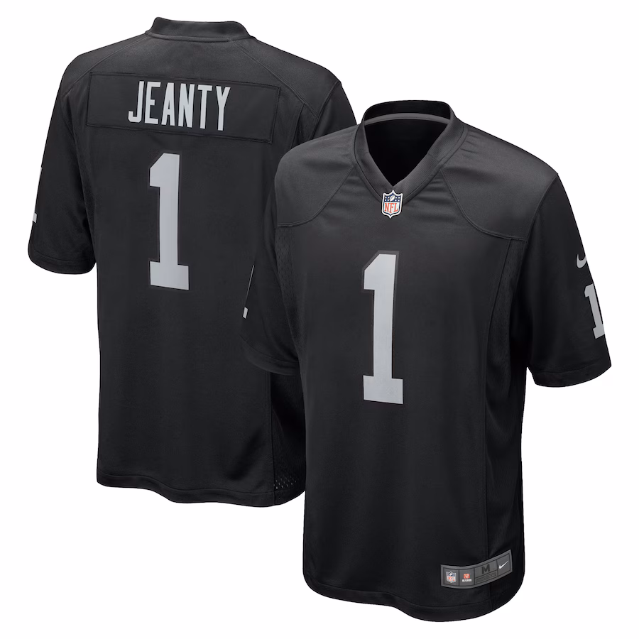 Youth Las Vegas Raiders Ashton Jeanty Nike Black 2025 NFL Draft First Round Pick Team Game Jersey - ujerseystore