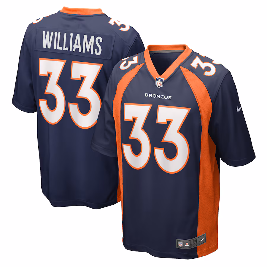 Men's Denver Broncos Javonte Williams Nike Navy Home Game Player Jersey - ujerseystore