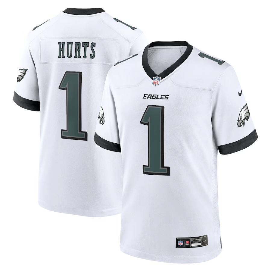 Men's Philadelphia Eagles Jalen Hurts Nike White White Game Jersey - ujerseystore