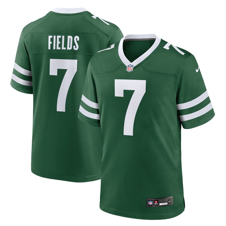 Youth New York Jets Justin Fields Nike Green Game Jersey - ujerseystore