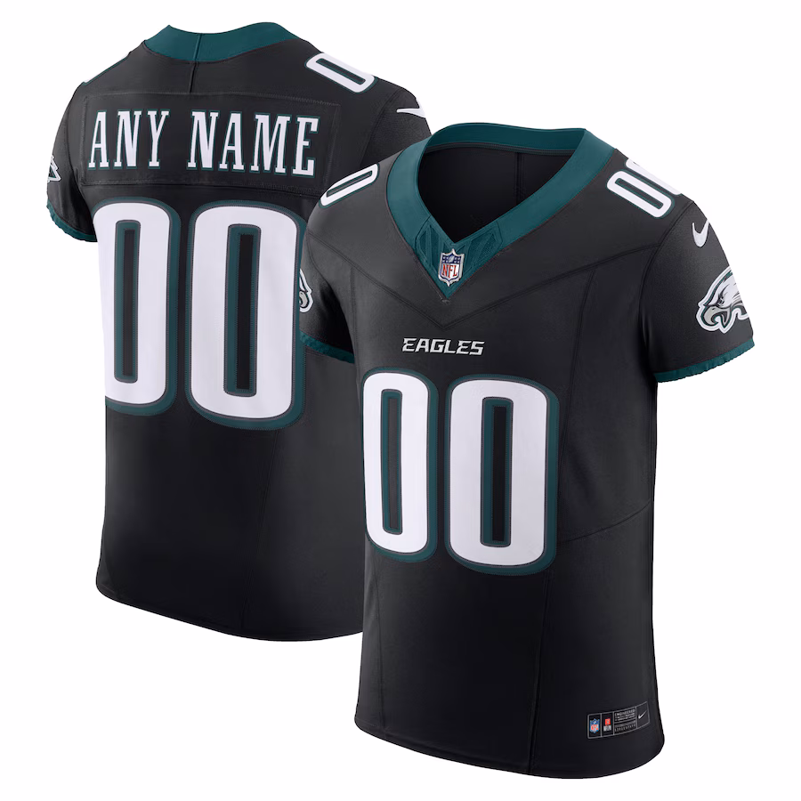 Men's Philadelphia Eagles Nike  Black Alternate Vapor F.U.S.E. Elite Custom Jersey - ujerseystore