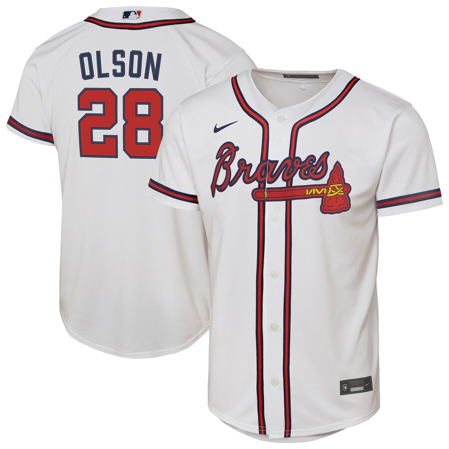 Youth Atlanta Braves Matt Olson Nike White Home Replica Player Jersey - ujerseystore