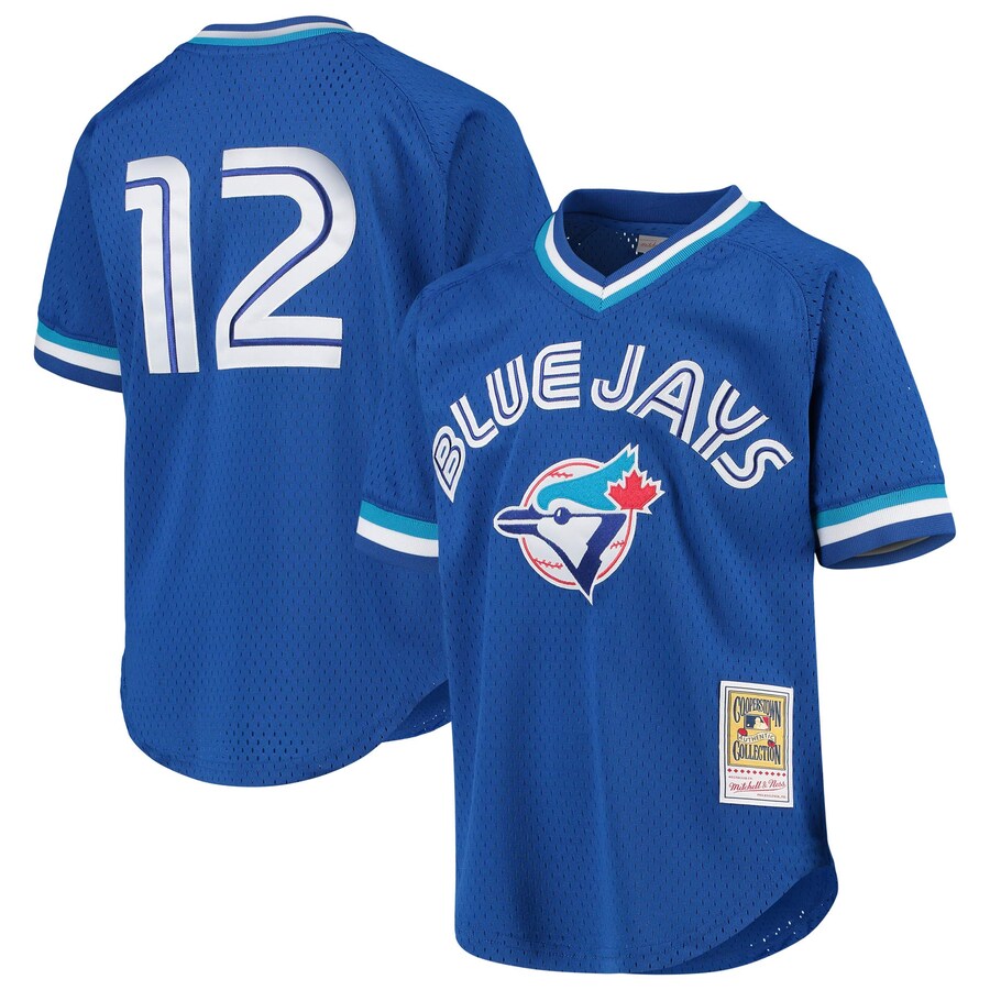 Youth Toronto Blue Jays Roberto Alomar Mitchell & Ness Royal Cooperstown Collection Mesh Batting Practice Jersey - ujerseystore
