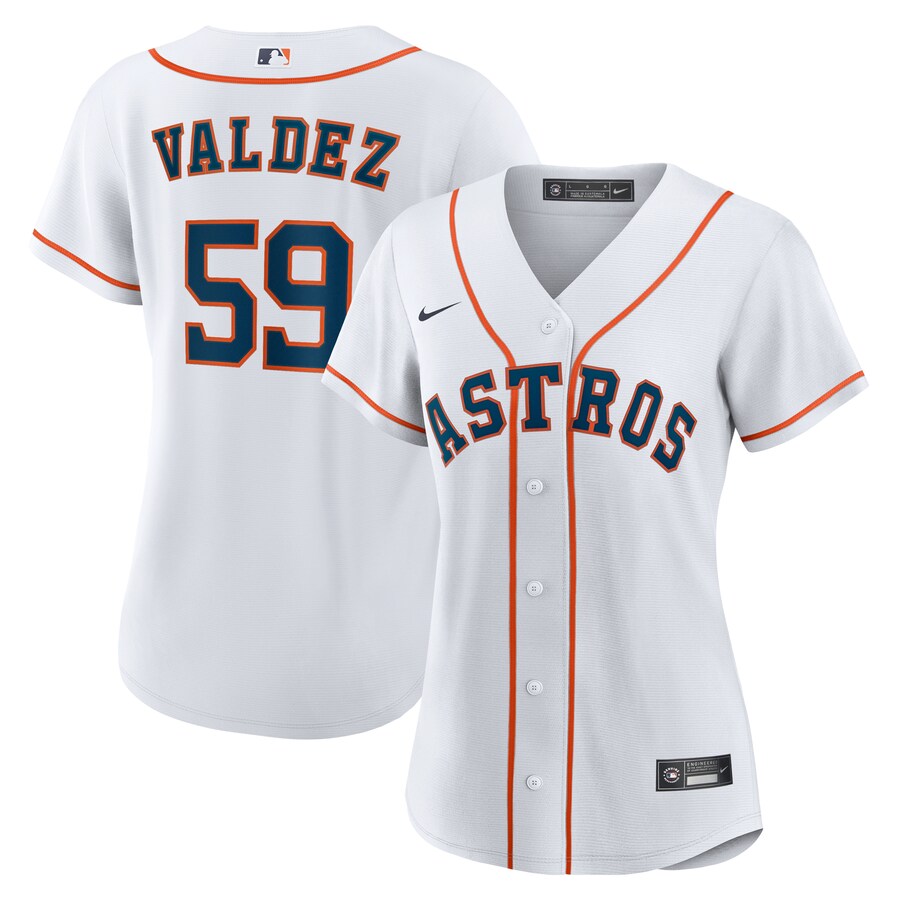 Women's Houston Astros Framber Valdez Nike White Home Replica Jersey - ujerseystore