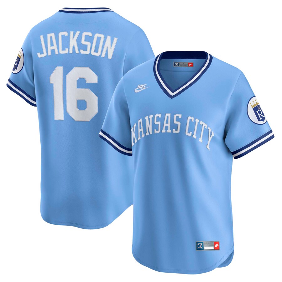 Men's Kansas City Royals Bo Jackson Nike Light Blue Throwback Cooperstown Collection Limited Jersey - ujerseystore