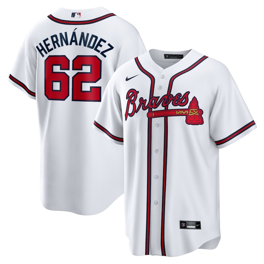 Men's Atlanta Braves Daysbel Hernandez Nike White Home Replica Jersey - ujerseystore