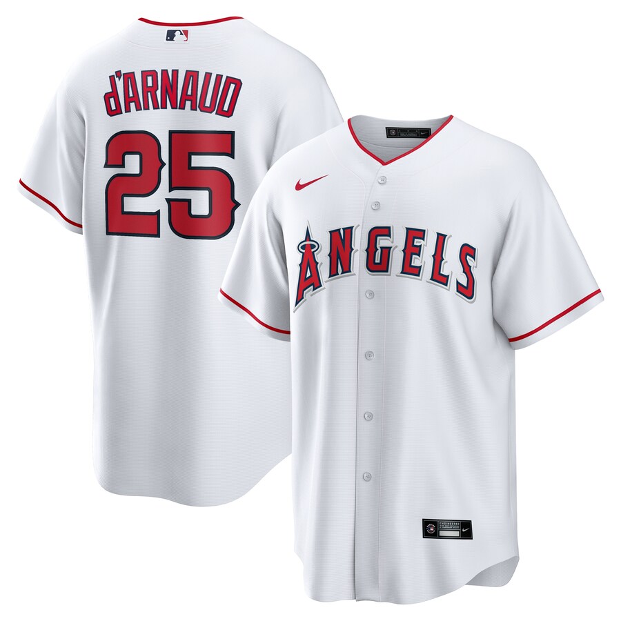 Men's Los Angeles Angels Travis d'Arnaud Nike White Home Replica Jersey - ujerseystore
