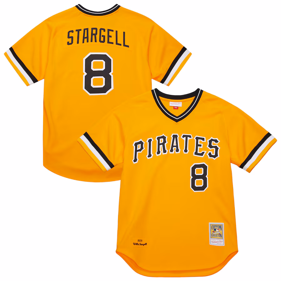 Men's Pittsburgh Pirates Willie Stargell Mitchell & Ness Gold 1979 Throwback Authentic Jersey - ujerseystore