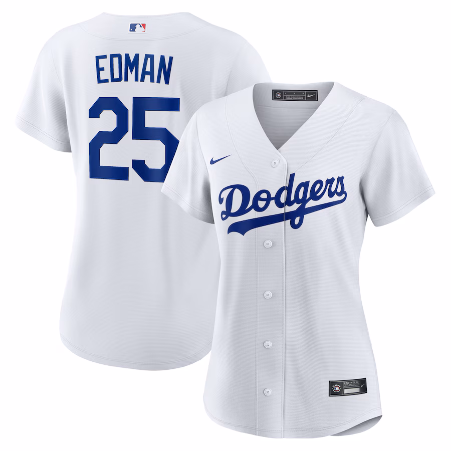 Women's Los Angeles Dodgers Tommy Edman Nike White Home Replica Jersey - ujerseystore