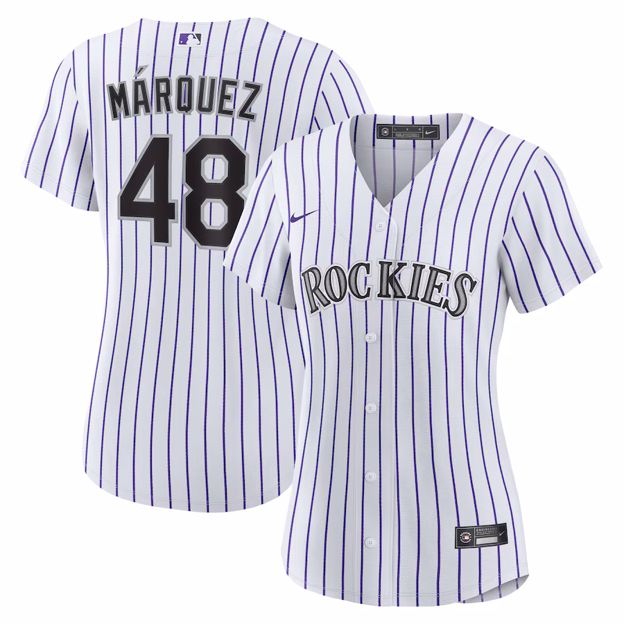 Women's Colorado Rockies German Marquez Nike White Home Replica Jersey - ujerseystore