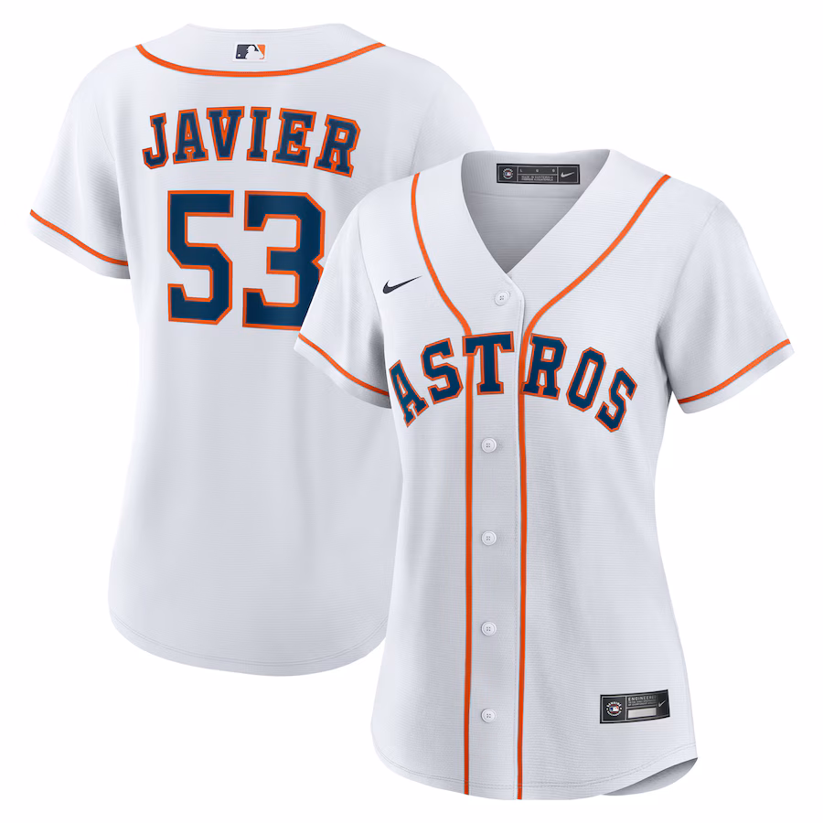 Women's Houston Astros Cristian Javier Nike White Home Replica Jersey - ujerseystore