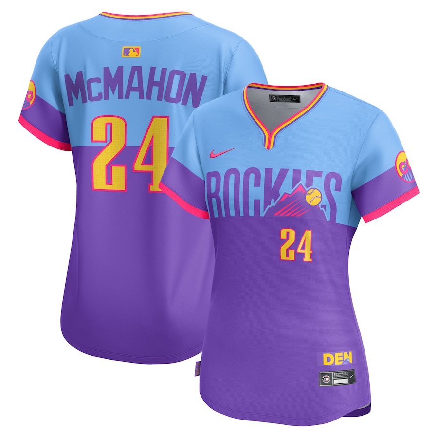 Women's Colorado Rockies Ryan McMahon Nike Purple/Light Blue 2025 City Connect Limited Player Jersey - ujerseystore