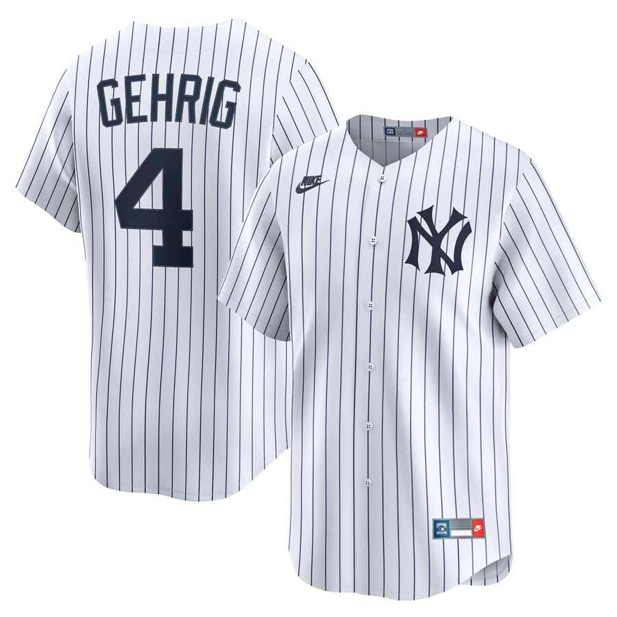 Men's New York Yankees Lou Gehrig Nike White Throwback Cooperstown Collection Limited Jersey - ujerseystore
