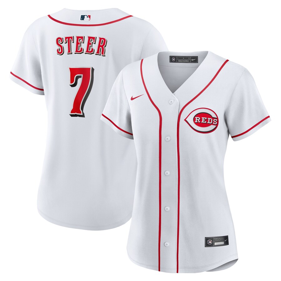 Women's Cincinnati Reds Spencer Steer Nike White Home Replica Jersey - ujerseystore