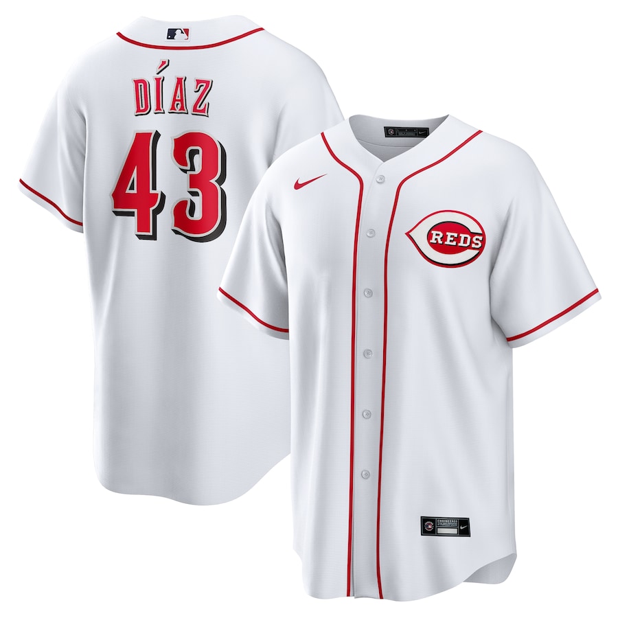 Men's Cincinnati Reds Alexis Diaz Nike White Home Replica Jersey - ujerseystore