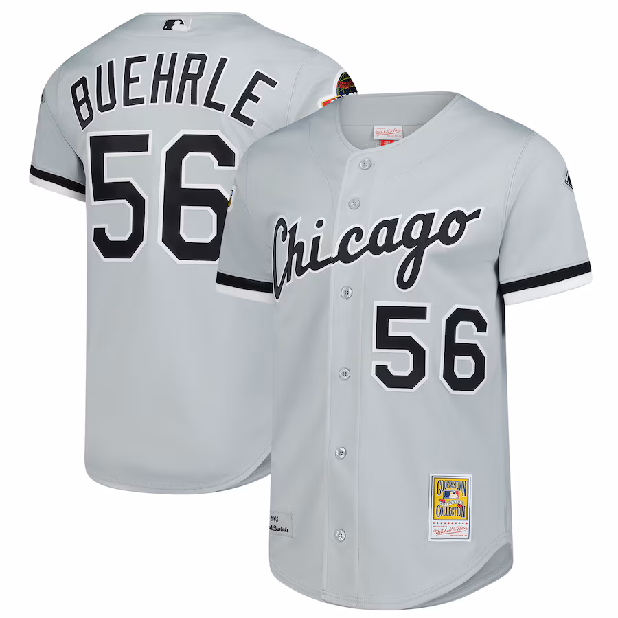 Men's Chicago White Sox Mark Buehrle Mitchell & Ness Gray 2005 Throwback Authentic Jersey - ujerseystore