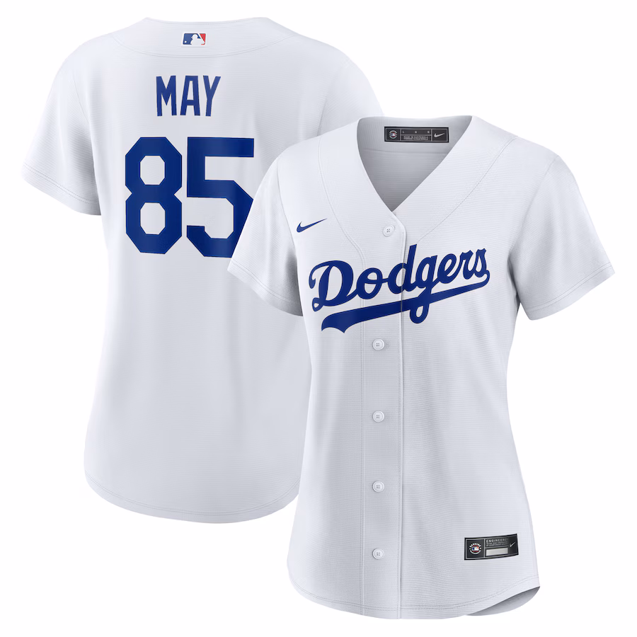 Women's Los Angeles Dodgers Dustin May Nike White Home Replica Jersey - ujerseystore