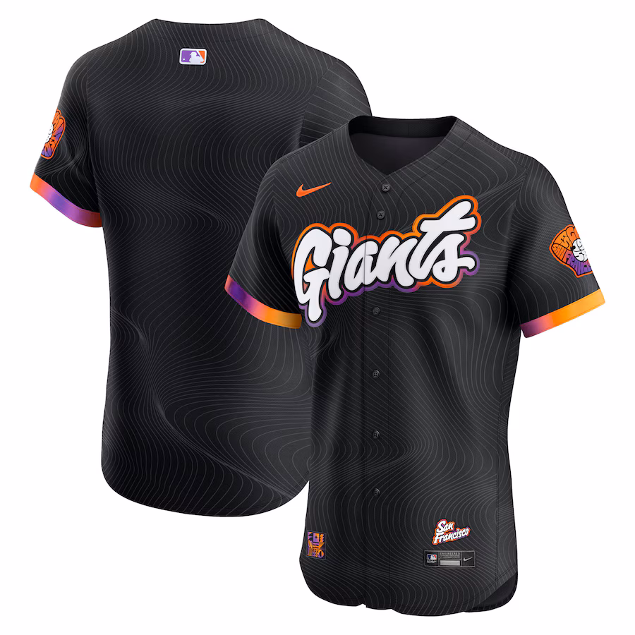 Men's San Francisco Giants Nike Anthracite 2025 City Connect Elite Jersey - ujerseystore