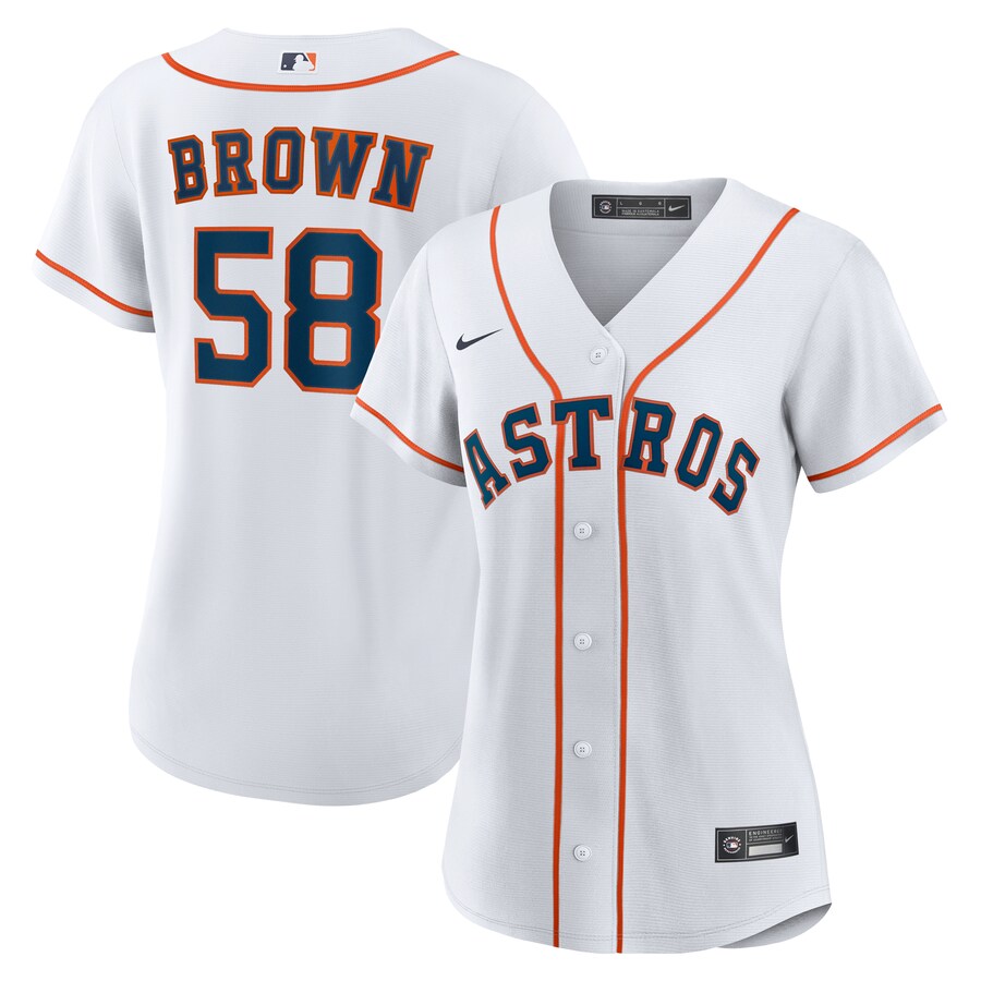 Women's Houston Astros Hunter Brown Nike White Home Replica Jersey - ujerseystore