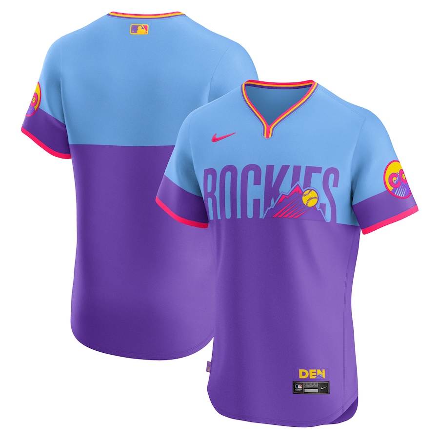 Men's Colorado Rockies Nike Purple 2025 City Connect Elite Jersey - ujerseystore