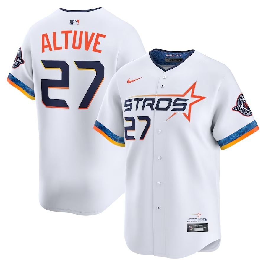 Men's Houston Astros Jose Altuve Nike White 2025 City Connect Limited Player Jersey - ujerseystore