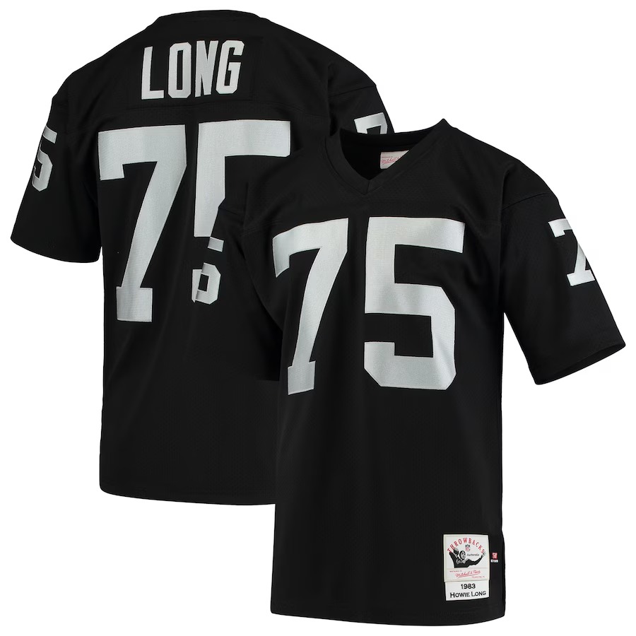Men's Las Vegas Raiders 1983 Howie Long Mitchell & Ness Black Authentic Throwback Retired Player Jersey - ujerseystore