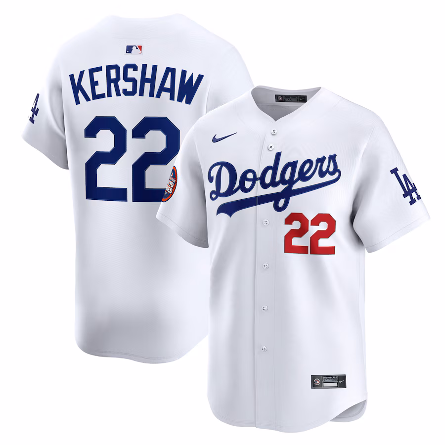 Men's Los Angeles Dodgers Clayton Kershaw Nike White 2025 MLB World Tour: Tokyo Series Home Limited Player Jersey - ujerseystore