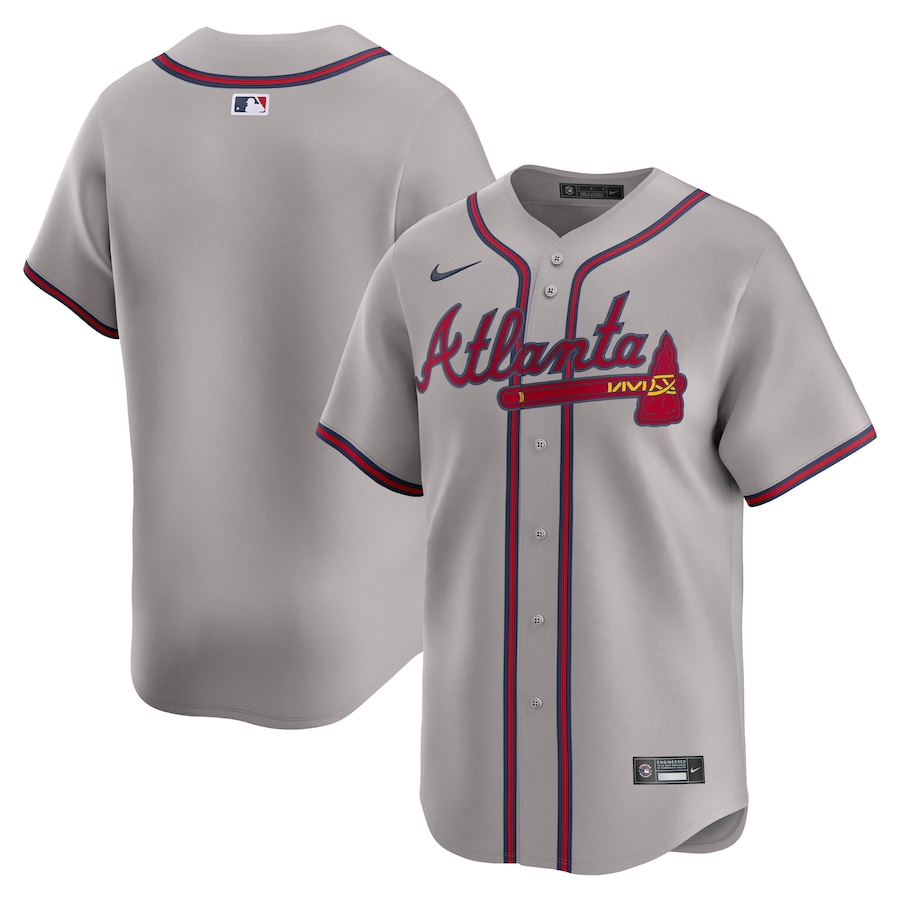 Men's Atlanta Braves Nike Gray Road Limited Jersey - ujerseystore