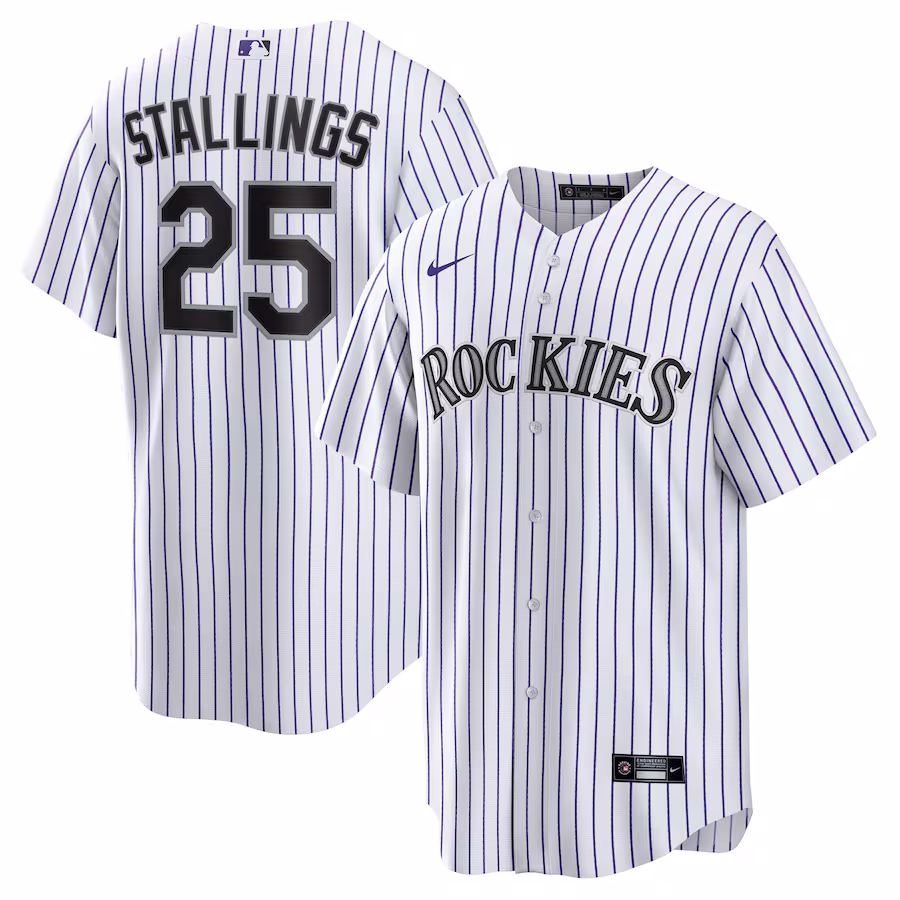 Men's Colorado Rockies Jacob Stallings Nike White Home Replica Jersey - ujerseystore