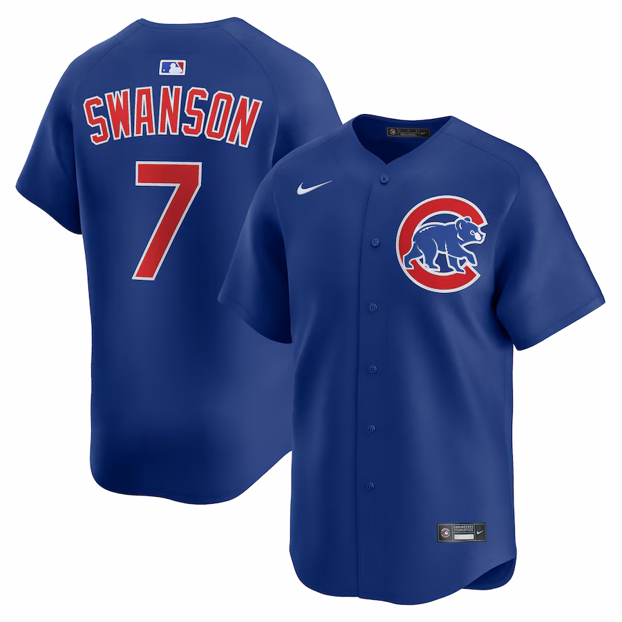 Men's Chicago Cubs Dansby Swanson Nike Royal Alternate Limited Jersey - ujerseystore